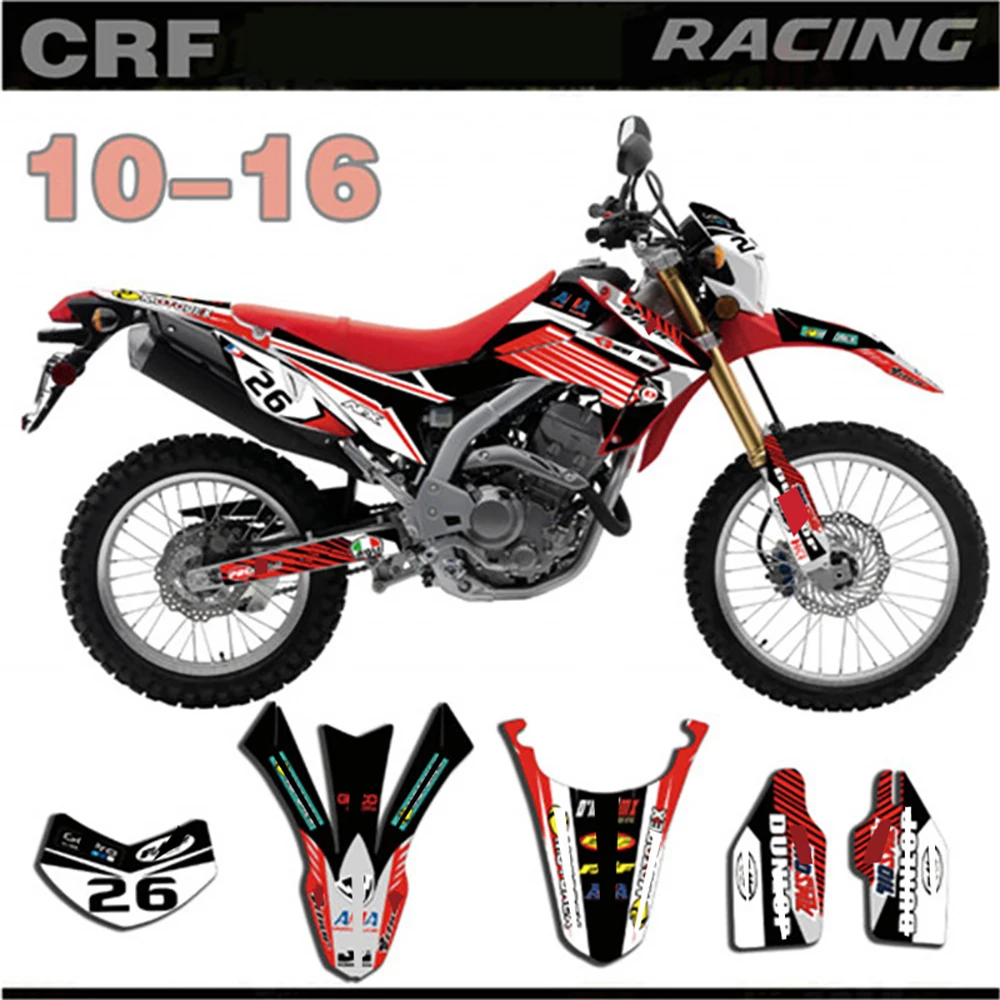 Графика фоны наклейки комплект для Honda CRF250L 2010 2011 2012 2013 CRF 250L 10-16 - Цвет: as shown