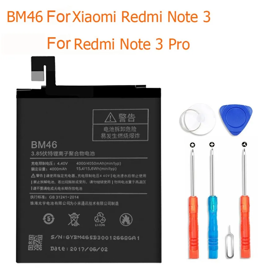 PINZHENG BN41 BN43 BM46 BM47 BM22 Батарея для Xiaomi Redmi Note 4 Note 4X3 Pro 3S 3X 4X Батарея для спортивной камеры Xiao mi 5 M5 mi 5 батерия - Цвет: For redmi note 3