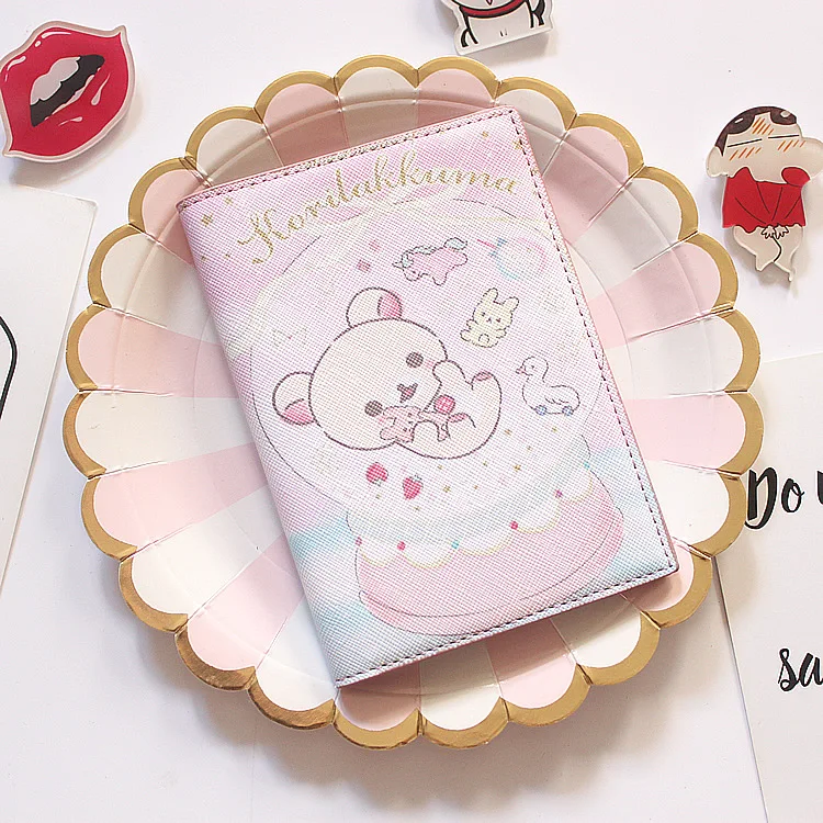 Тёмно-синий Милый чехол для паспорта Rilakkuma женский кошелек для путешествий мягкие чехлы из искусственной кожи для паспорта держатель для документов Paspoort защитный - Цвет: Тёмно-синий