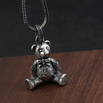 

16g 925 Sterling Silver Jewelry Necklace Chain Men Gift Thai silver Virgin Mary Little bea long&Choker necklaces& Pendants