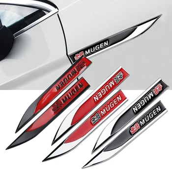 

2PC Car Styling 3D Chrome Metal Mugen Emblem Badge The Side fender Sticker for Honda Civic Accord CRV Fit decoration Accessories
