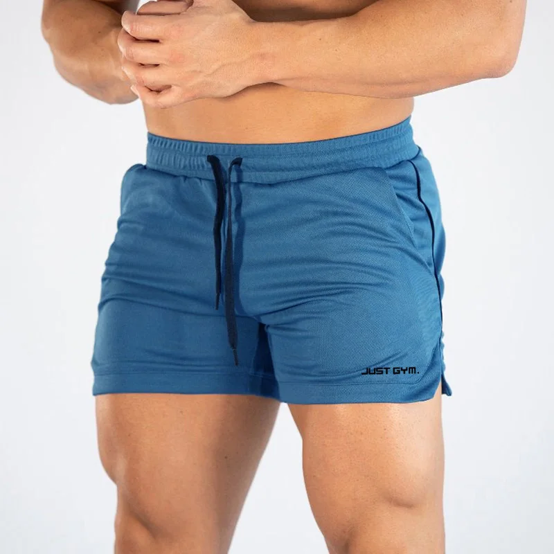 Новые мужские шорты для бодибилдинга Jogger Mesh Gyms фитнес тренировки мужские быстросохнущие дышащие мужские летняя спортивная одежда пляжные короткие штаны