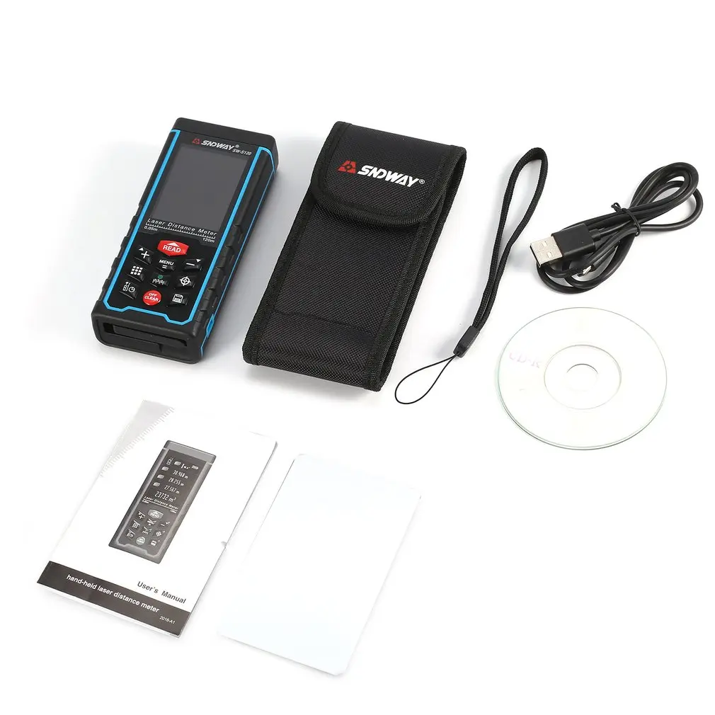 

SNDWAY 120M SW-S120 Handheld Laser Distance Meter Range Finder Trena Laser Tape Measure Distance Tool Rangefinder Lcd Camera
