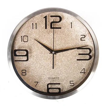 

Creative Wall Clock 12/14 Inch 2020 Arrival Wall Clocks Round Stainless Steel Clock Living Room Wall Clock Creative Design