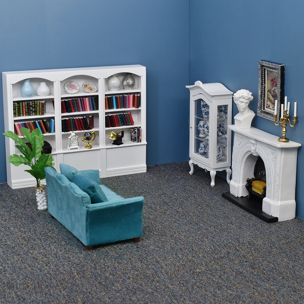 ドールハウスリビングルーム用の1/12のミニチュアソファの高級家具