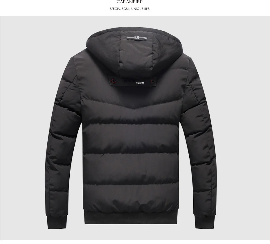 CARANFIER Parka Mens Fashion Men Winter Jacket Coat Hooded Zipper Keep Warm Men Coat Casual Slim Fit Male Overcoat Drop Shipping