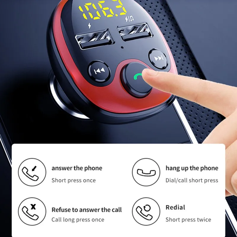 Профессиональный fm-передатчик модулятор Bluetooth Handsfree автомобильный комплект MP3 аудио плеер и Быстрая зарядка автомобиля 3.1A двойной USB Автомобильное зарядное устройство
