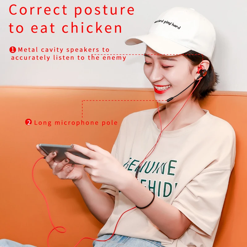 Yulass Gaming Headset Sports Headphones Stereo In Ear Wired Earbuds With Microphone for Mobile Phones Computers and Tablets