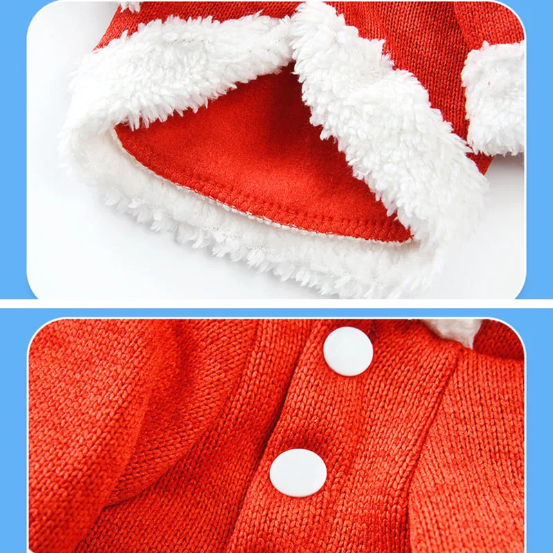 Рождественская Одежда для собак, вязаный свитер, зимнее теплое пальто с капюшоном для маленьких собак, кошек, лужи, щенков, котят, поставка одежды для питомцев