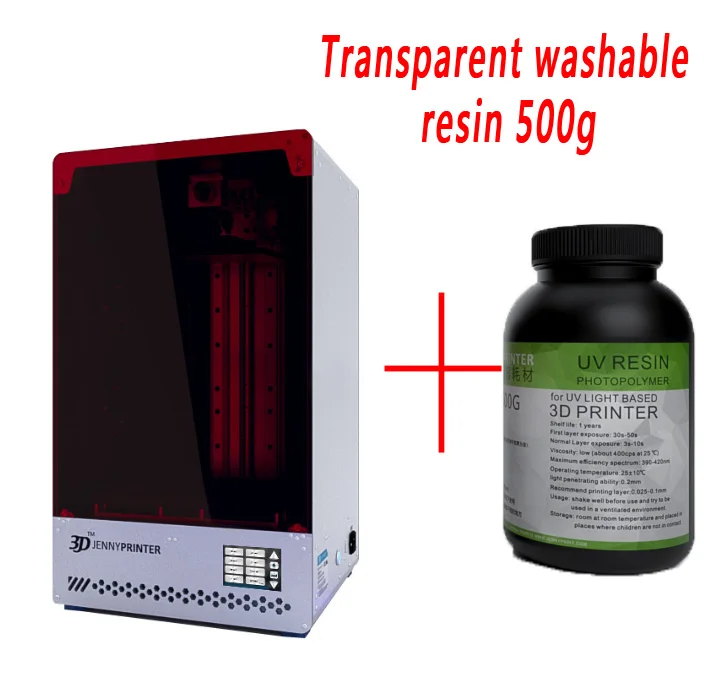 Jennyprinter 190mm*120mm*330mm print volume light 1+ z330 LCD SLA DLP uv cure 3D Printer for Jewelry Dental Figurine models - Цвет: add washable resin