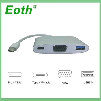 

Eoth USB 3.1 Type C USB-C to VGA Female Adapter Cable type C to HDMI USB For New Macbook 12 inch Chromebook Pixel Lumia 950XL