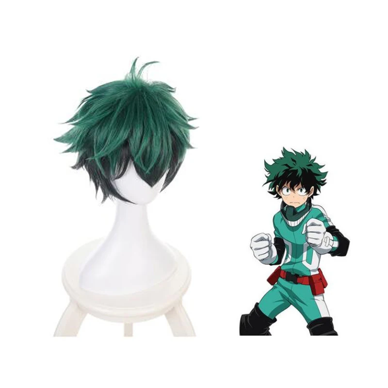 Мой герой Академии Boku без Хиро Академия Izuku Midoriya короткие цвета: зеленый черный