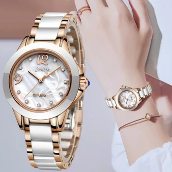 Luxury Crystal Watch Women Gift Waterproof Rose Gold Wrist