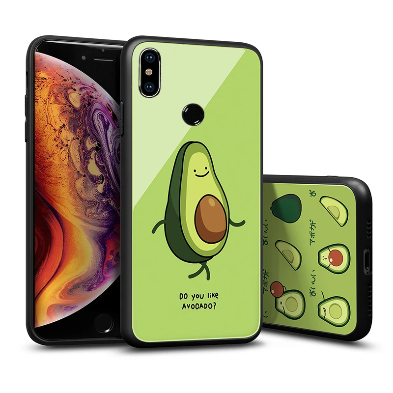 

Tempered Glass Case For Xiaomi Redmi Note 7 6 5 Pro Green Avocado Hard Cover For Redmi 7 7A 6A 5A 5 Plus 6 Pro Phone Casing