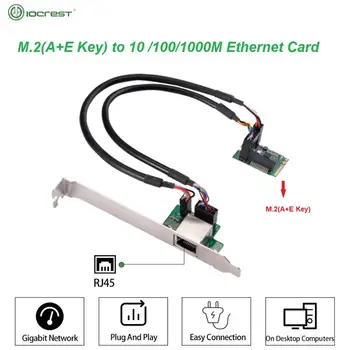 

IOCREST 22x30mm M.2 A Key and E Key to 1 Port 10/100/1000Mbps Gigabit Ethernet NIC Network Card