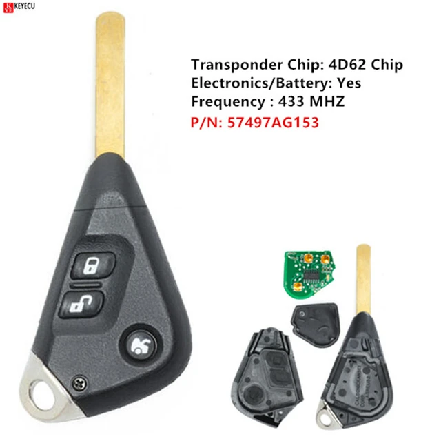 2-Tasten-Autoschlüssel-Fernbedienung Smart Key Fob Case J458 für 433MHz 46  Chip Pi970 Batterie