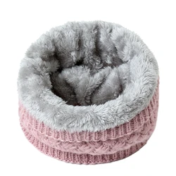 2021 Winter Warm Scarf For Women Knitted Neck Scarves Rings Plush Children Men's Collar Ring Female Foulard Neckerchief