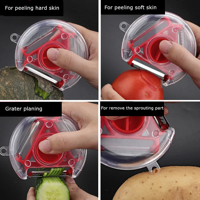 3 in 1 Magic Trio Peeler Set Slicer Stainless Steel Peeler Shredder Julienne Cutter Multi Peel Blade Zesters Grater Kitchen Tool - Image 6