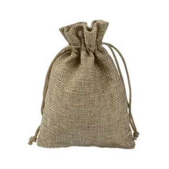 

17x23cm Burlap Jute Drawstring Gift package Storage Bags For Coffee Beans Stylish with Hemp Cords Reusable Custom Promotional