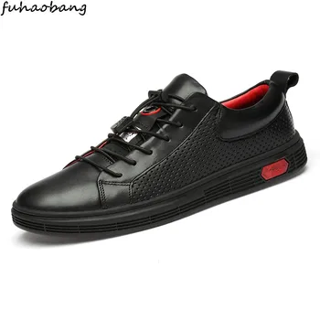

Genuine Leather casual Shoes Men outdoor fashion sneakers boat shoes comfortable soft flats shoes Chaussure Homme big size 47
