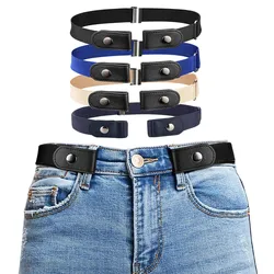Hot Women Canvas Belts Buckle-Free Waist Jeans Pants No Buckle Stretch Elastic Waist Designer Belt Invisible Flexibility