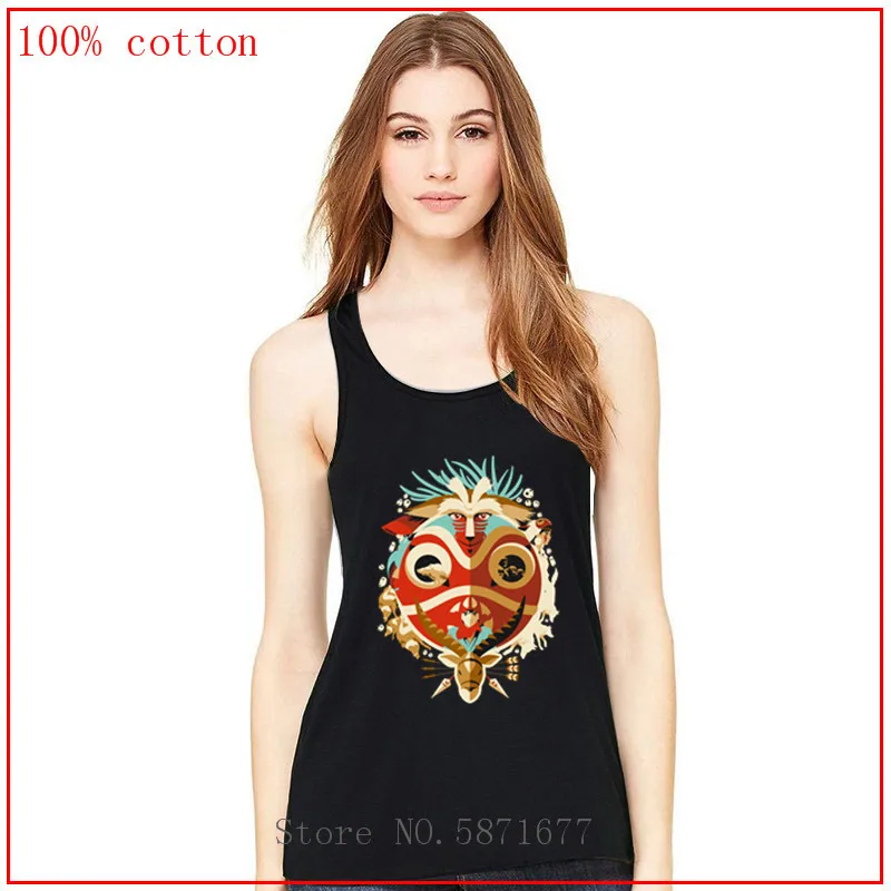 Princess Mononoke Days of Gods and Demons tank tops woman clothes Tops Tee T-Shirt plus size clothing for women | Женская одежда