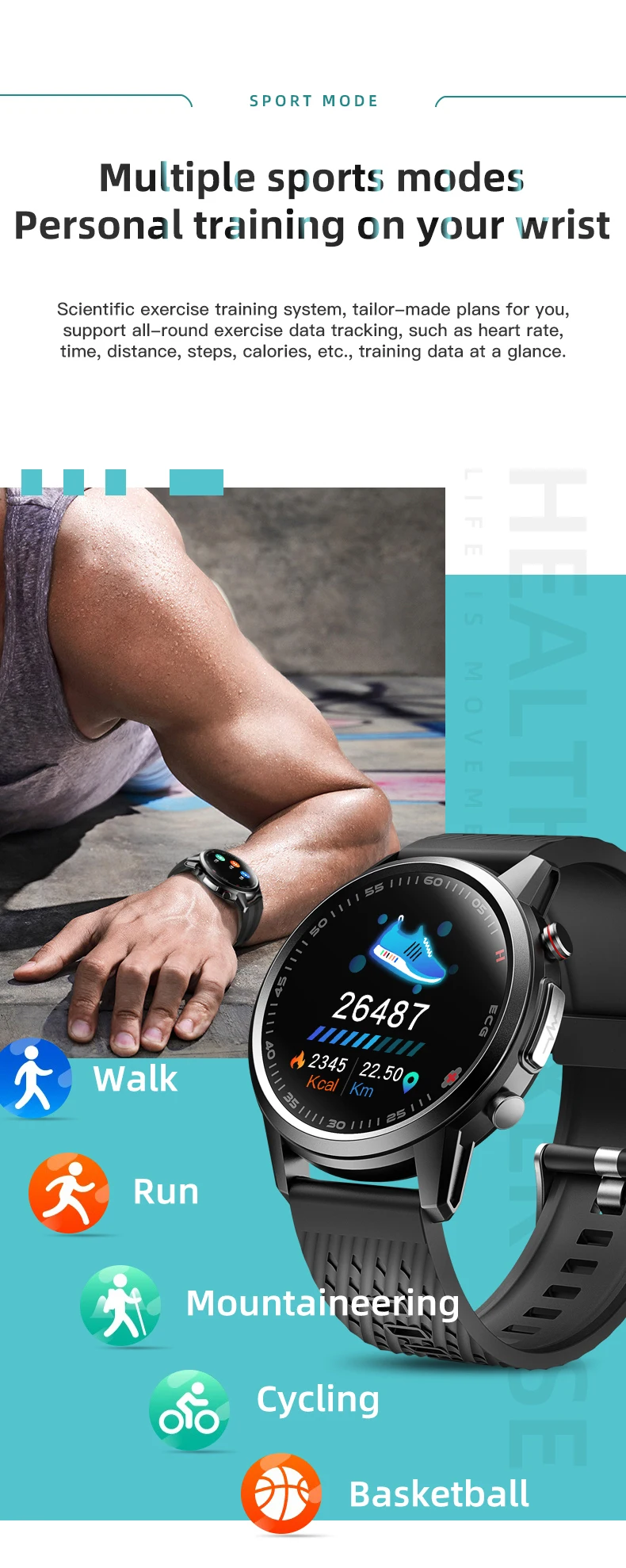 Smartwatches 650nm Laser Treatment Real ECG PPG Blood Pressure Heart Rate Healthy Tracking Work with Xiaomi Android iPhone F800