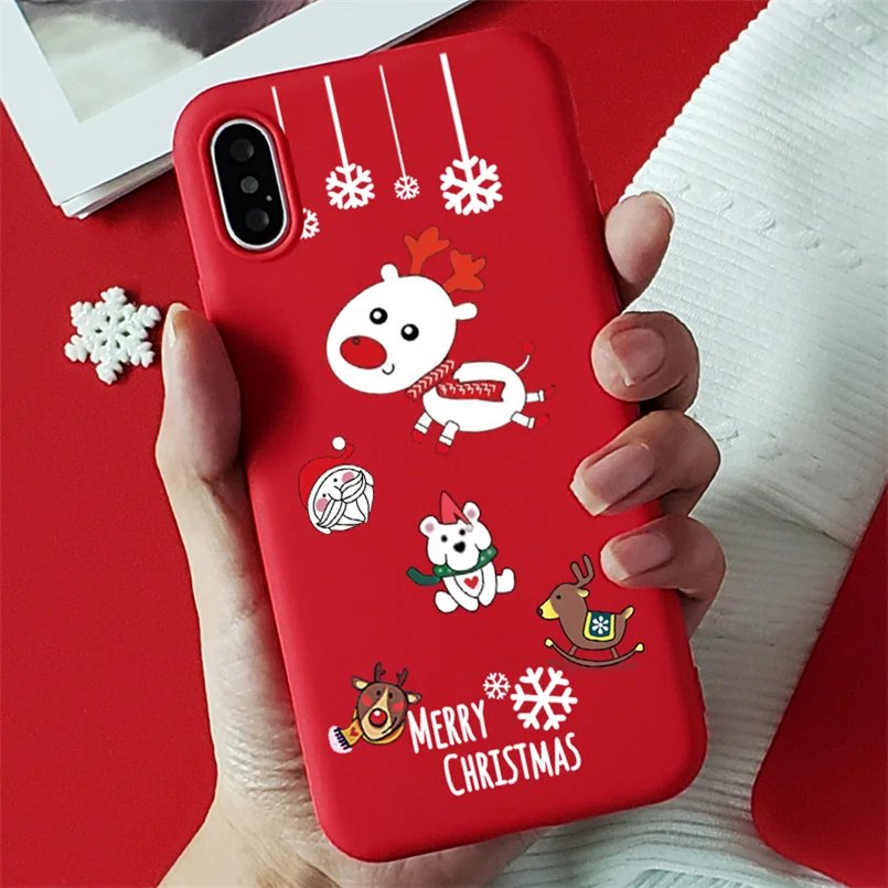 katong5 Красный матовый Рождественский Мягкий ТПУ чехол s для iPhone 7 8 6 6S Plus 10 11 Pro XS Max X XR XS чехол для iPhone 7 Plus чехол для телефона - Цвет: katong5
