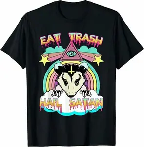 Eat Trash Hail Satan Raccoon Funny T Shirt