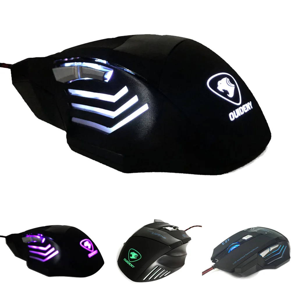 

Black Gaming Mouse USB 2.0 Ports Optical Wired 7 Button DC 5V / 100mA ABS Mice
