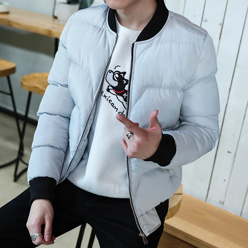 New Style down Coat Warm Cotton-padded Jacket Men's Teenager Slim Fit Winter Coat Men Casual Cotton-padded Clothes