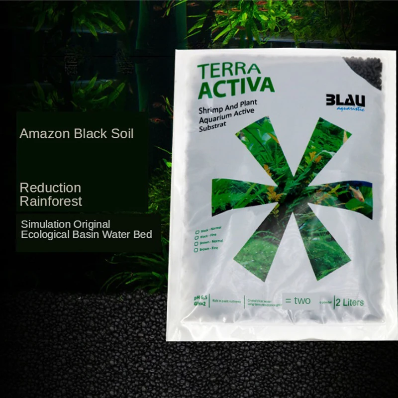 2L Aquarium Planted Substrate Sand, Soil Fertilizer Mud for Fish Tank Plants Care Freshwater
