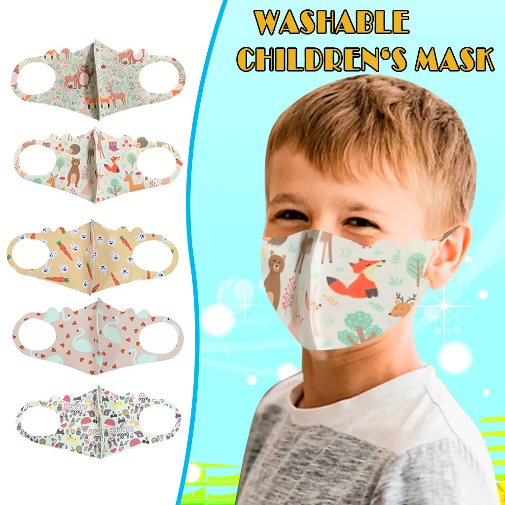 Детская мультяшная маска для рта пылезащитная дышащая Pm2.5 хлопковая лица носа с
