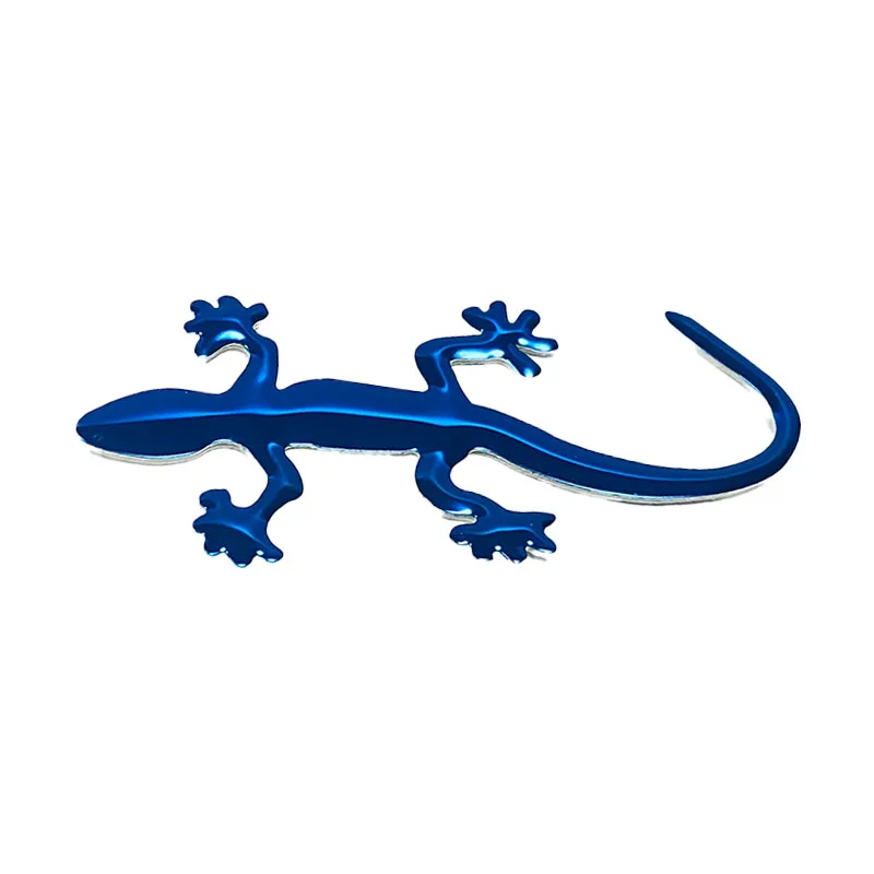 Cool Auto Sticker-3D Metal Lizard Gecko - Die Cut Gold Blue Decal Bumper Sticker For Windows Cars Trucks Laptops 9.5cm*4.5cm | Автомобили