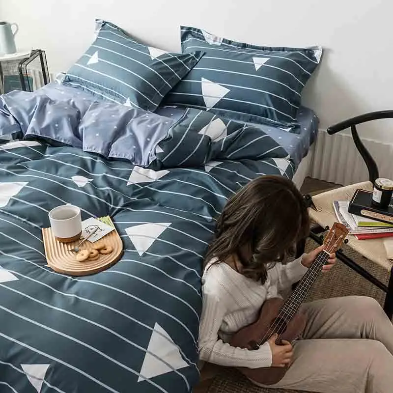 3/4pcs modern bedding set Super king size bed linens reactive printing duvet cover set pastoral style home bed set flat sheet 3/4pcs modern bedding set Super king size bed linens reactive printing duvet cover set pastoral style home bed set flat sheet