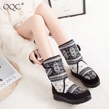 Высокие женские зимние сапоги; зимняя теплая прогулочная обувь; обувь до середины икры с круглым носком; Модная легкая одежда для девочек; D30