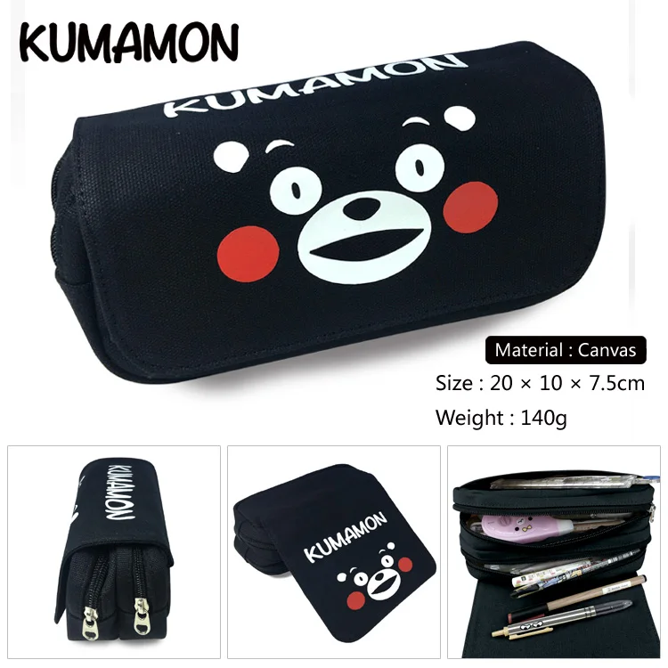 Женская косметичка Холщовая Сумка для макияжа пенал с принтом Kumamon