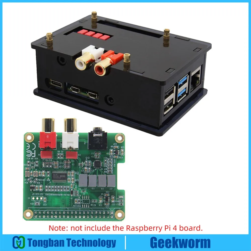 Raspberry Pi 4 PCM5122 HIFI Audio DAC Audio Card Expansion Board + Acrylic  Case for Raspberry Pi 4 Model B / 3B+/ 3B / 2B