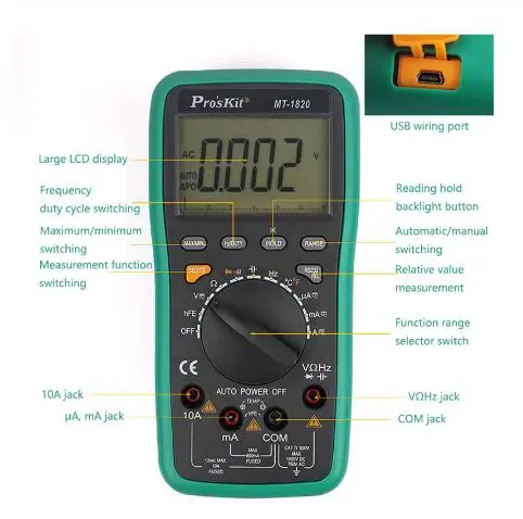 

TASI MT-1820 Multimeter Pocket Digital Multimeter Tester