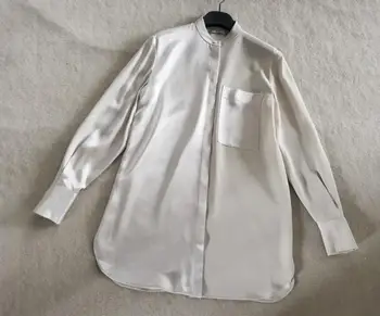 

Spring new simple wild imported triacetate shirt