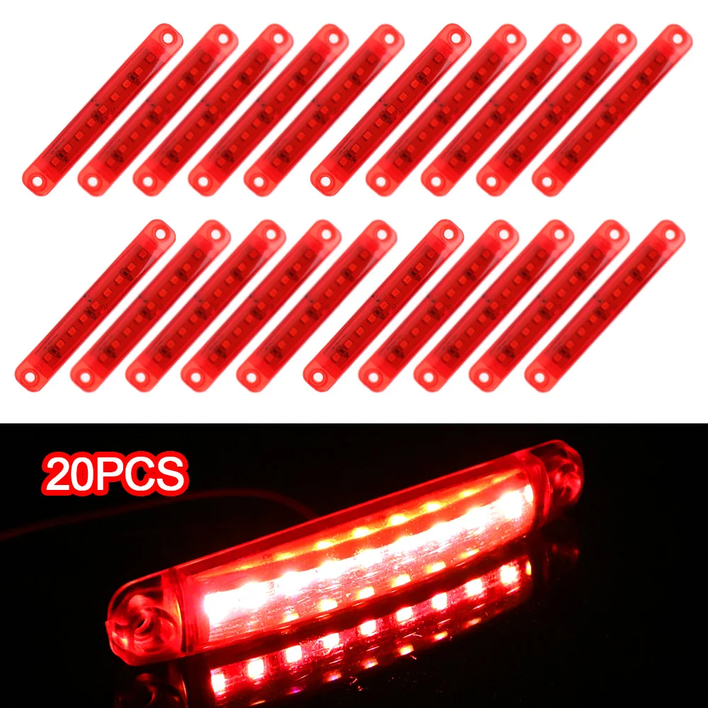 10pcs 3,7 Zoll 6led Seitenlicht Anhänger Marker Licht Anhänger Signal Licht  für LKW Pkw Anhänger