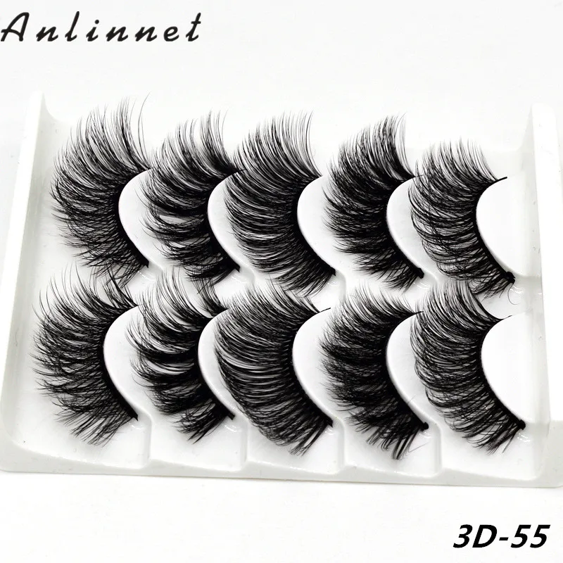 5 pairs of makeup 3D false eyelashes handmade mink false eyelashes natural eyelash extension ladies make up false eyelashes