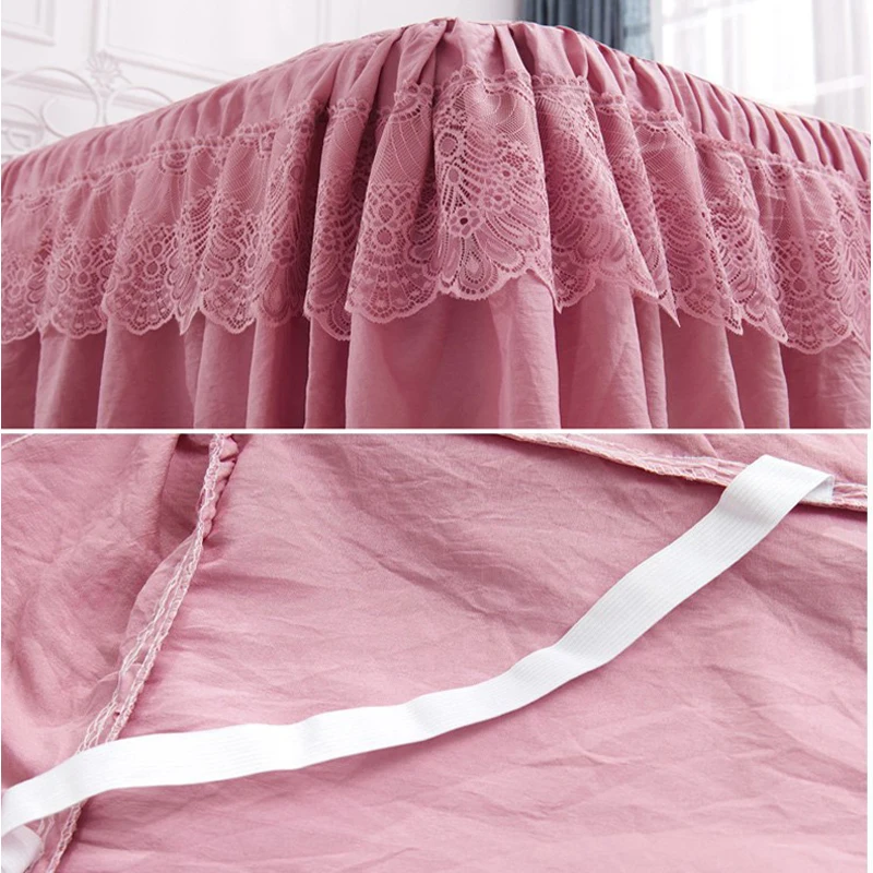 Bedding 1 piece set new lace bed cover fashion bed skirt thick sheets 2 pillowcase / double bed single bed dust ruffle 5 colors