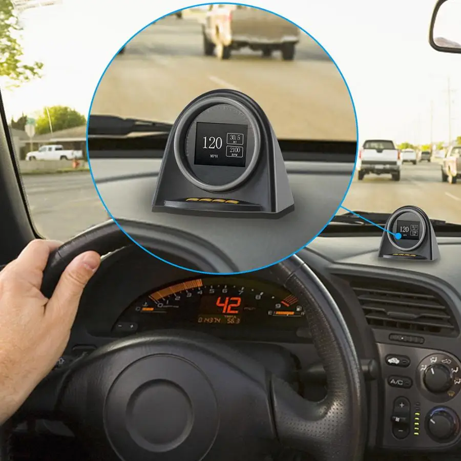 Автомобильный дисплей OBD2, автомобильный измеритель температуры, Автомобильный спидометр, автомобильные аксессуары