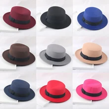 Новая мода шерсть свиной пирог бутер гладкая шляпа для женщин Мужские фетровые широкие полями шляпа игрока