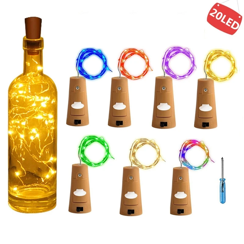 

String Lights Led Wine Bottle with Cork 20 LED Bottle Lights Battery Cork for Party Wedding Christmas Halloween Bar Decoration