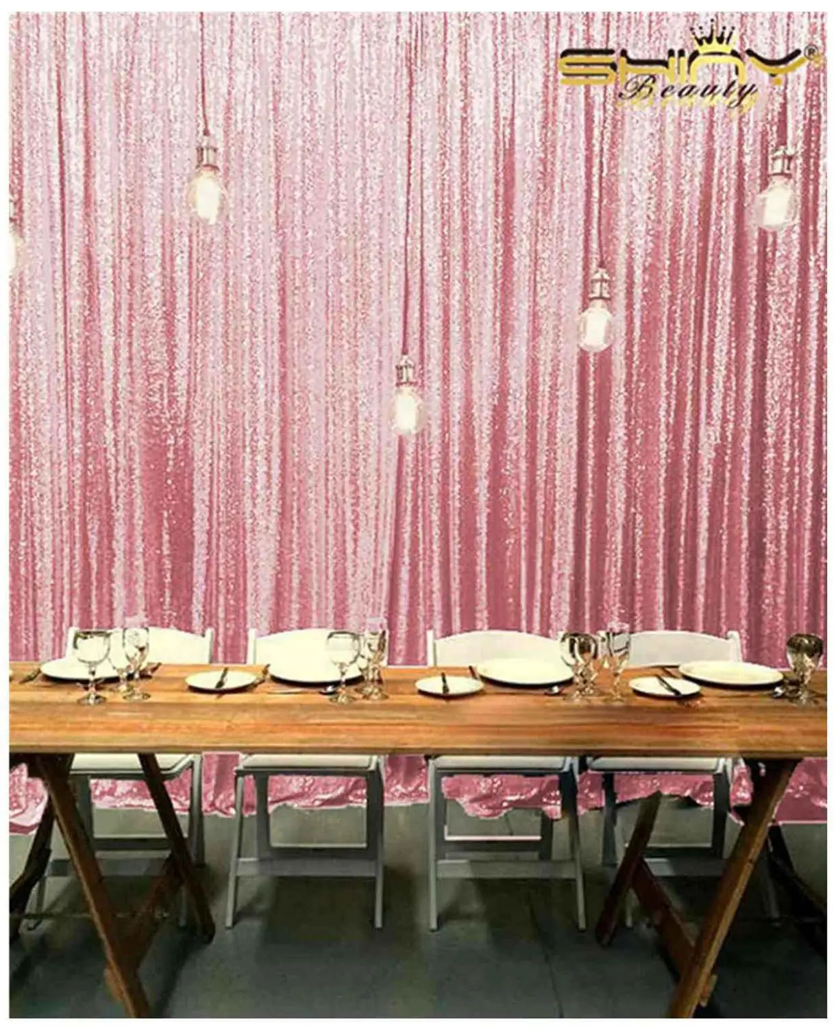 Блестящий розовый свадебный фон 36x84 дюймов блестящие занавески сценические занавески Декорации стен для Birthday-M190921