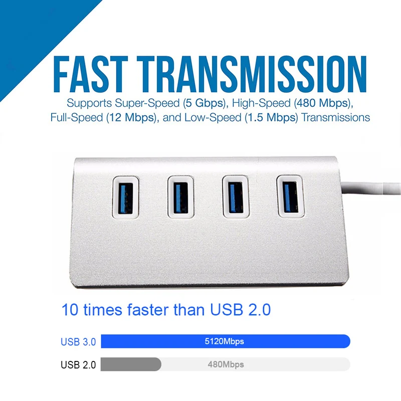 USB концентратор 3 0 multi 4 7 портов с адаптером питания для xiaomi macbook pro air компьютера ПК