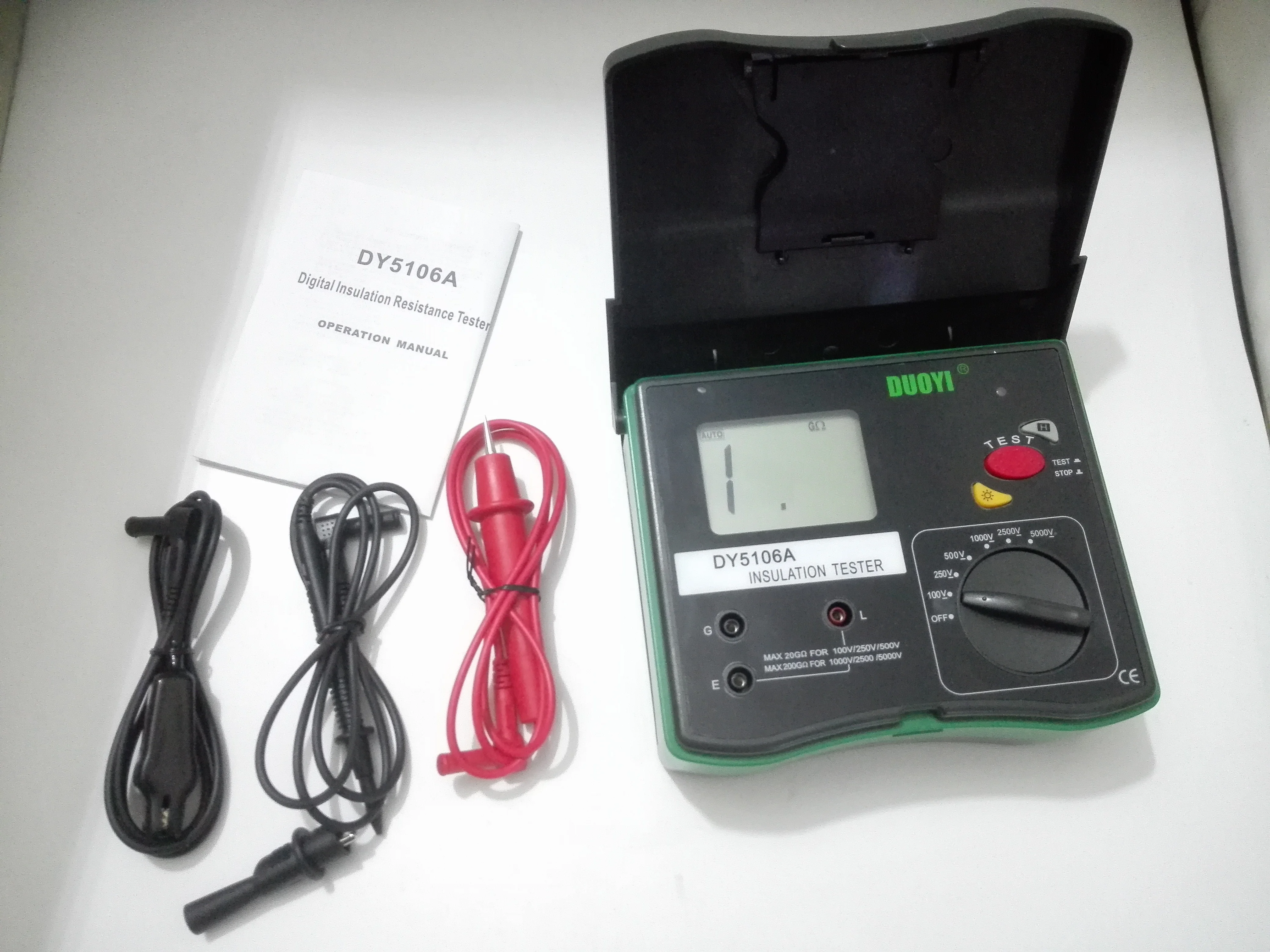 DY5106A Insulation Resistance Tester Meter Voltmeter Megohmmeter 5000V 0.1~20 sf 