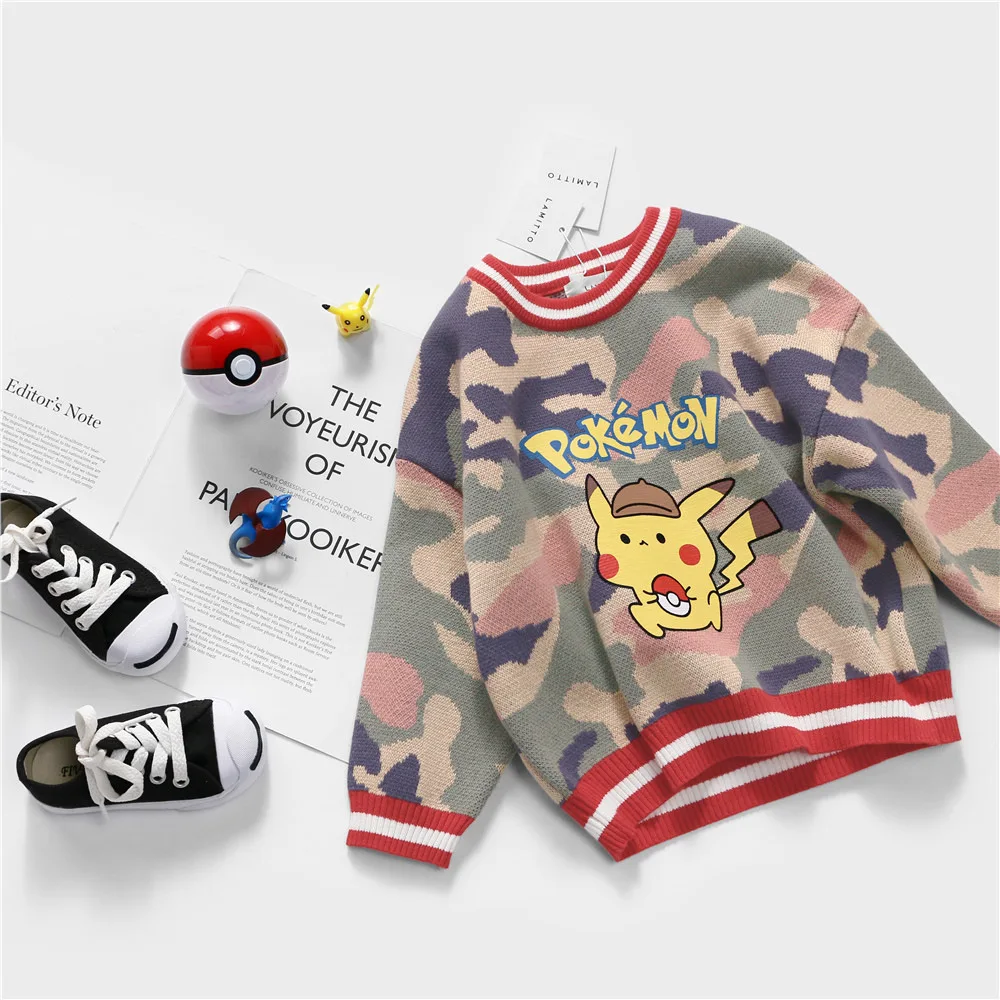 Зеленый Tonytaobaby/осенне-зимняя одежда новая детская одежда для мальчиков Камуфляжный вязаный хлопковый свитер с рисунком Свитера для девочек - Цвет: Зеленый
